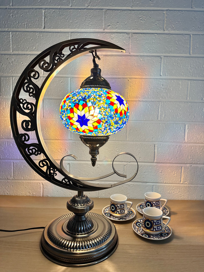 Crescent Moon Lamps Colourful