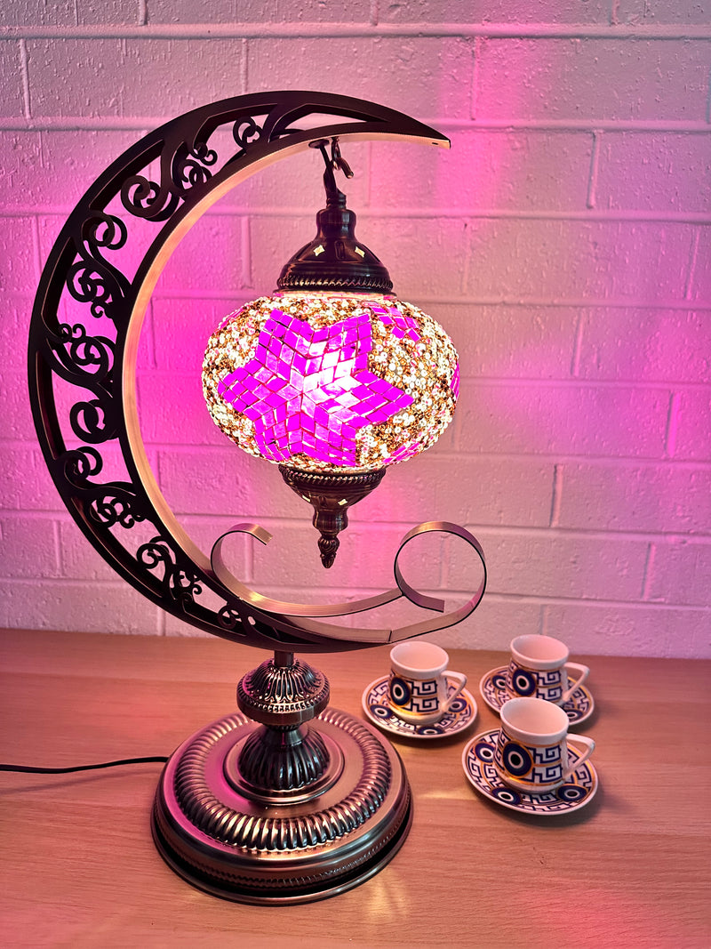 Crescent Moon Lamps Purple Star