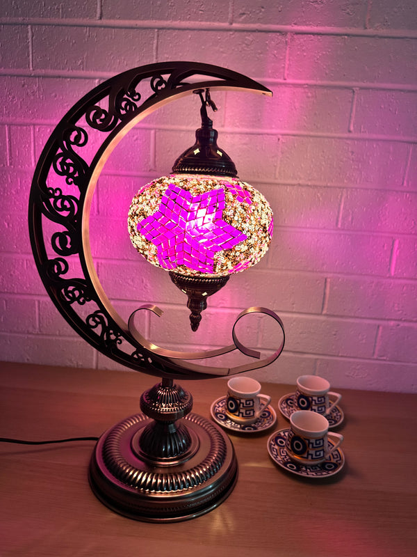 Crescent Moon Lamps Purple Star