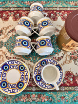 Evil Eye Motif Turkish Coffee Set