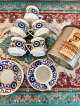 Evil Eye Motif Turkish Coffee Set