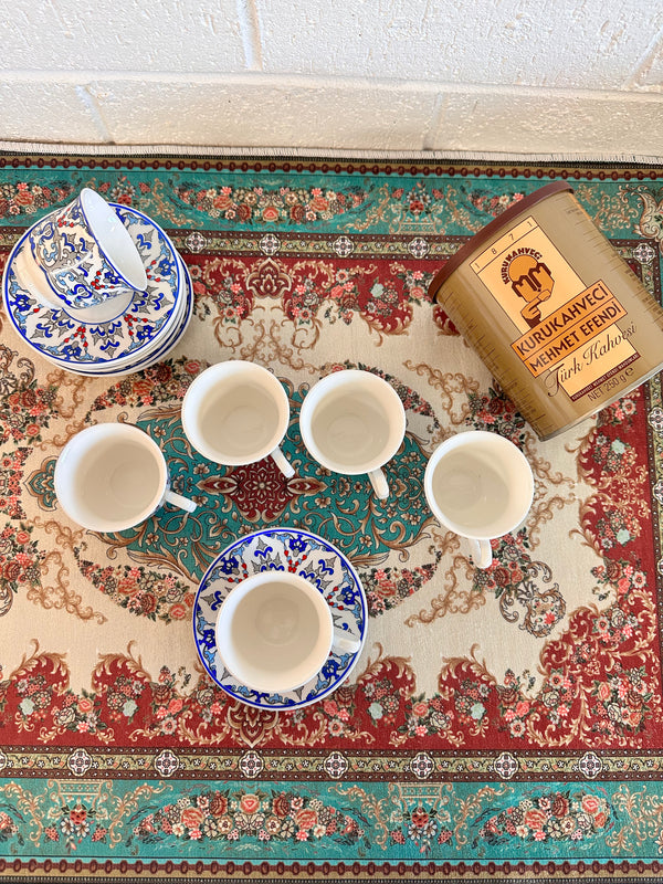 Blue-Gray Turkish Coffee Set