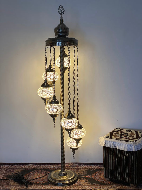Turkish Floor Lamps- 7 pieces White Star