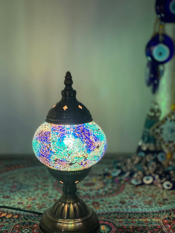 Table Lamp - Blue Crackle