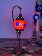 Swan Lamps - Red Blue Flower