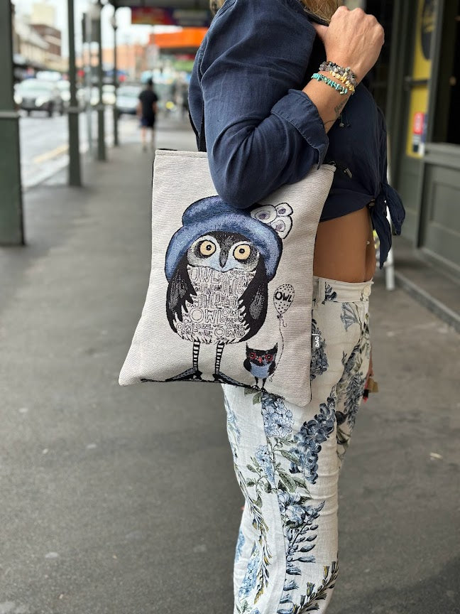 Cotton Shoulder Bag Owls