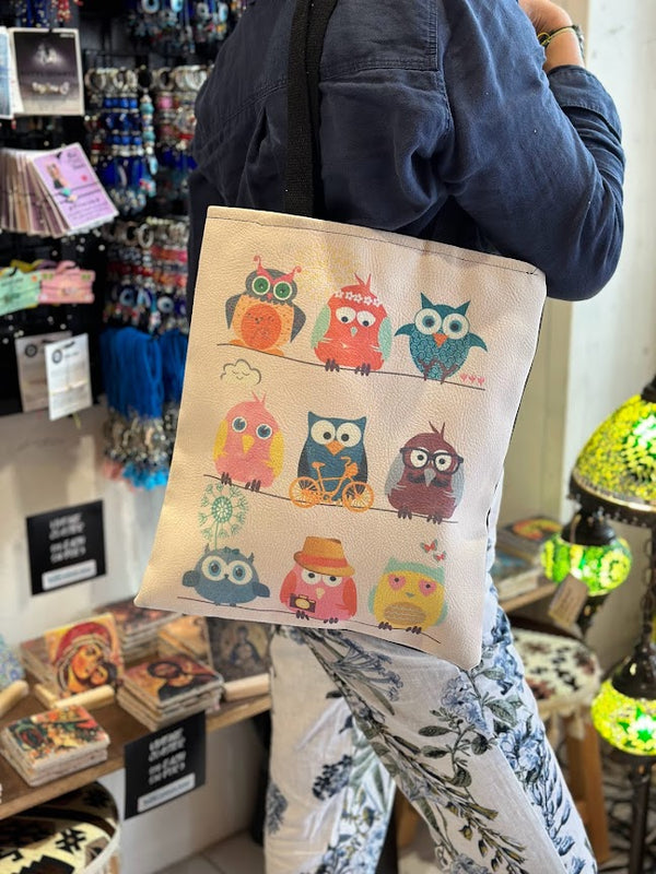 Chamois Shoulder Bag Owls Mood