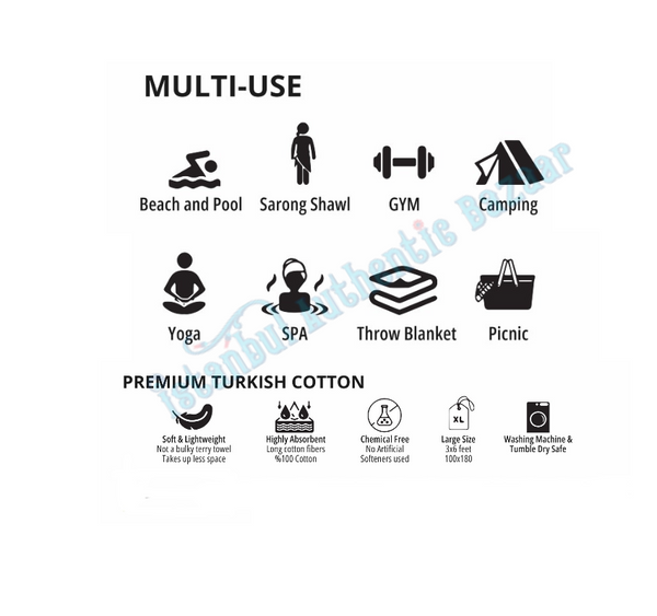 Turkish Cotton Towel- Blue
