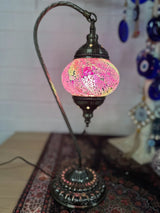 Swan Lamps Mosaics - Pink Crackle