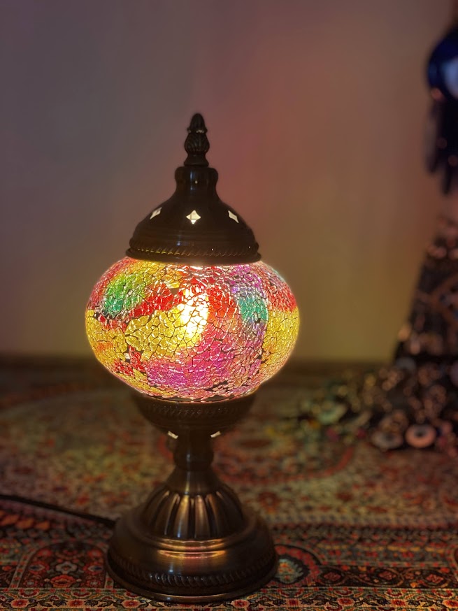 Table Lamps-Rainbow Crackle