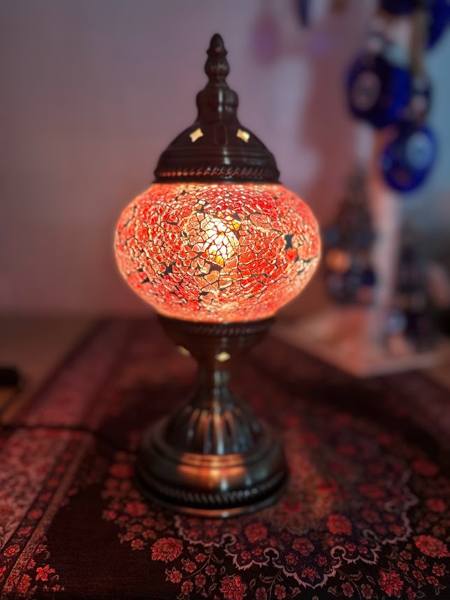 Table Lamps - Red Crackle