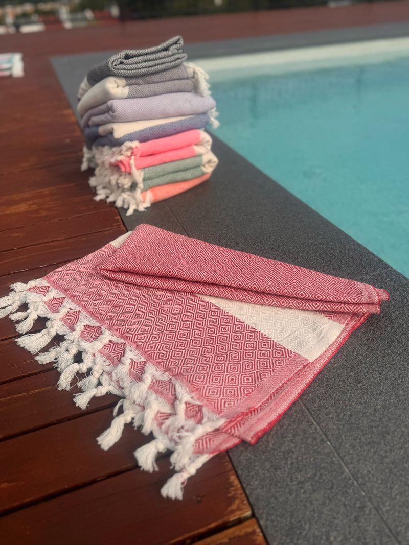 Turkish Cotton Towel - Red