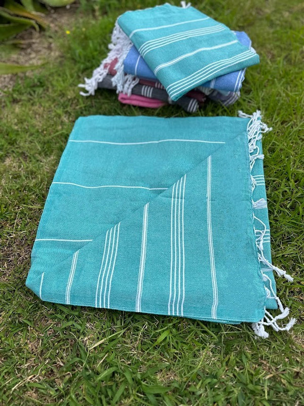 Turkish Cotton Towel - Aqua Sultan Series