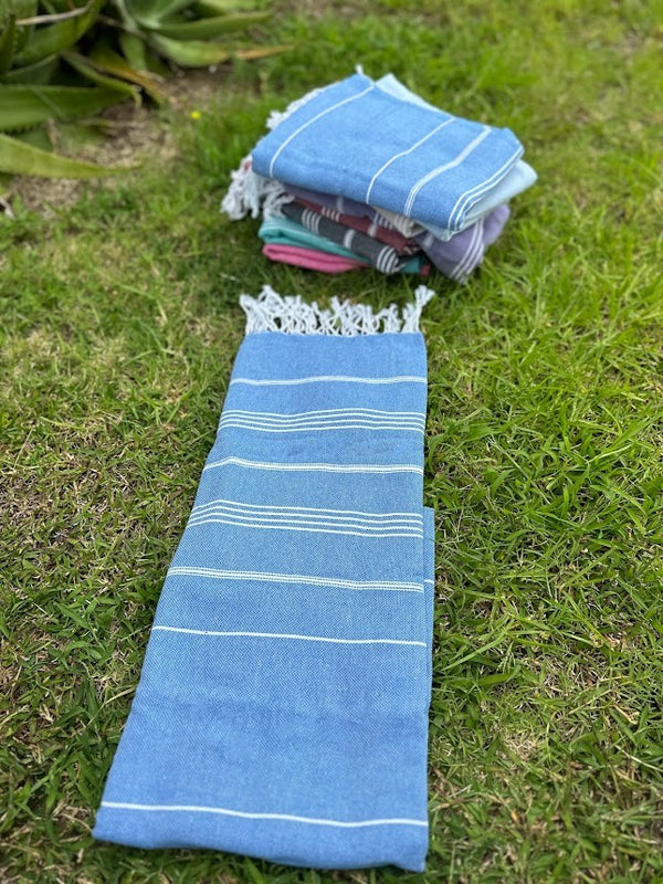 Turkish Cotton Towel - Blue Sultan Series