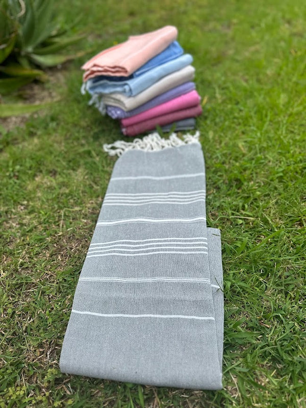 Turkish Cotton Towel - Grey Sultan Series