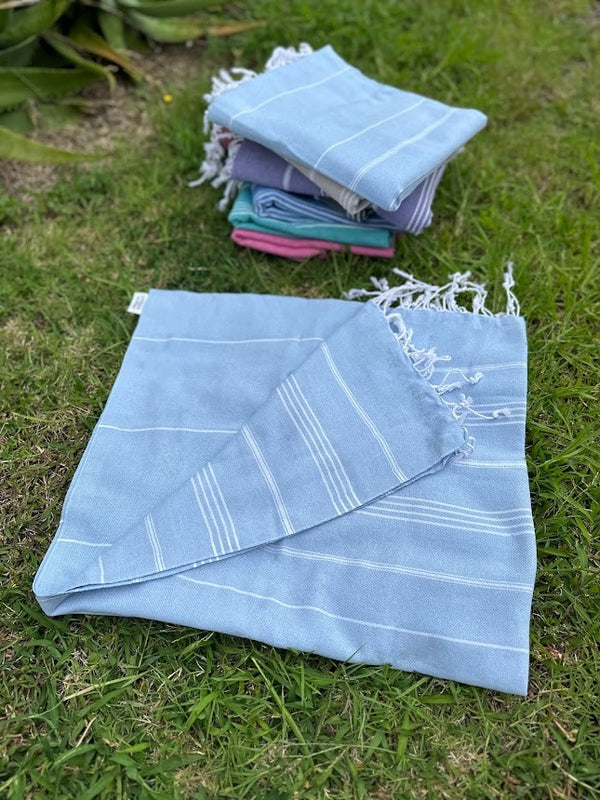 Turkish Cotton Towel - Baby Blue Sultan Series