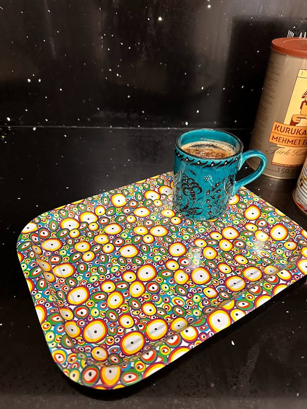 Evil Eye Metal Tray - Colourful