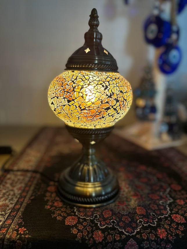 Table Lamps- Yellow Crackle