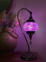 Swan Lamps - Purple Crackle