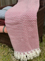 Handwoven Cotton Throw - Red