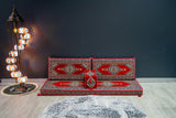 Divan Set ( Floor Cushions ) Majlis Red Palace - Bazaar G Rugs N Gifts