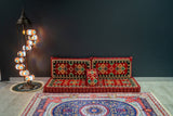 Divan Set ( Floor Cushions ) Majlis Red Square - Bazaar G Rugs N Gifts