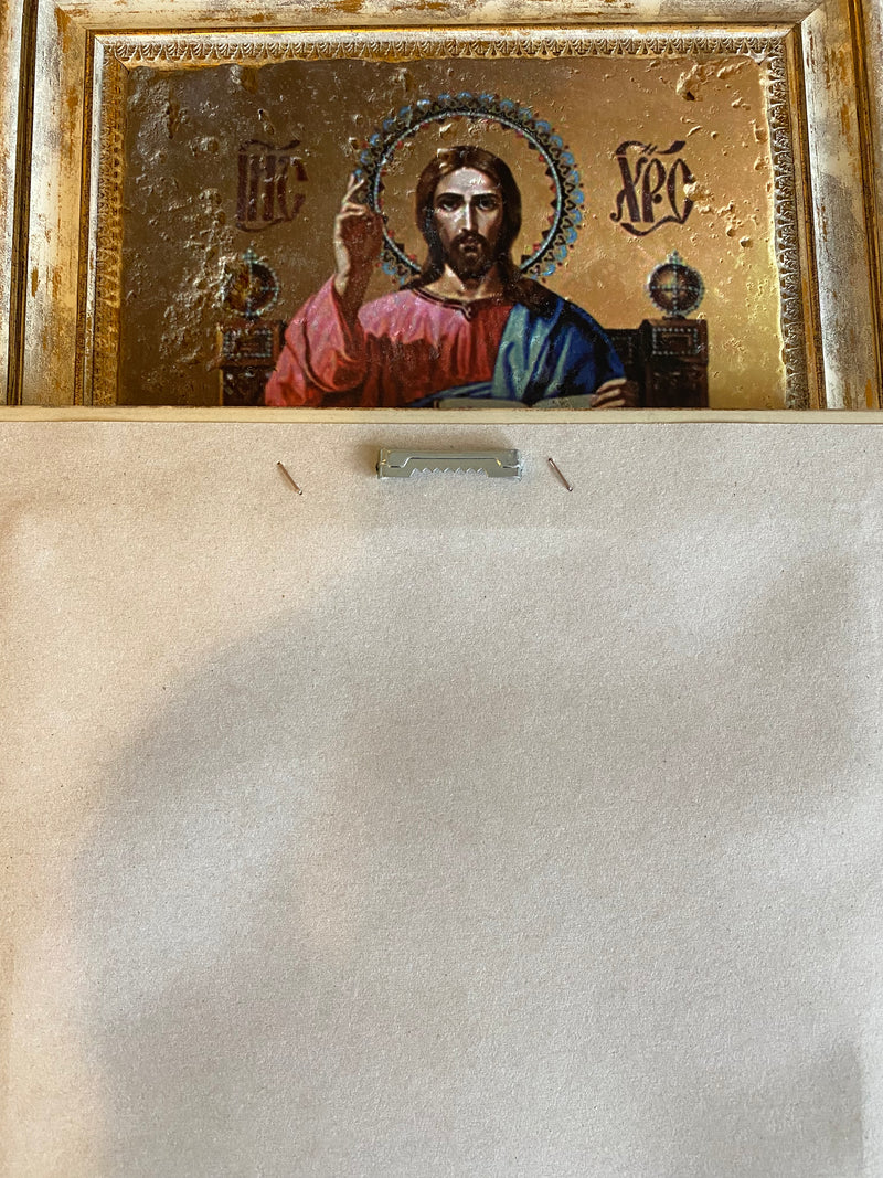 Vintage Stone with Vintage frame 20x30 - Jesus on Throne